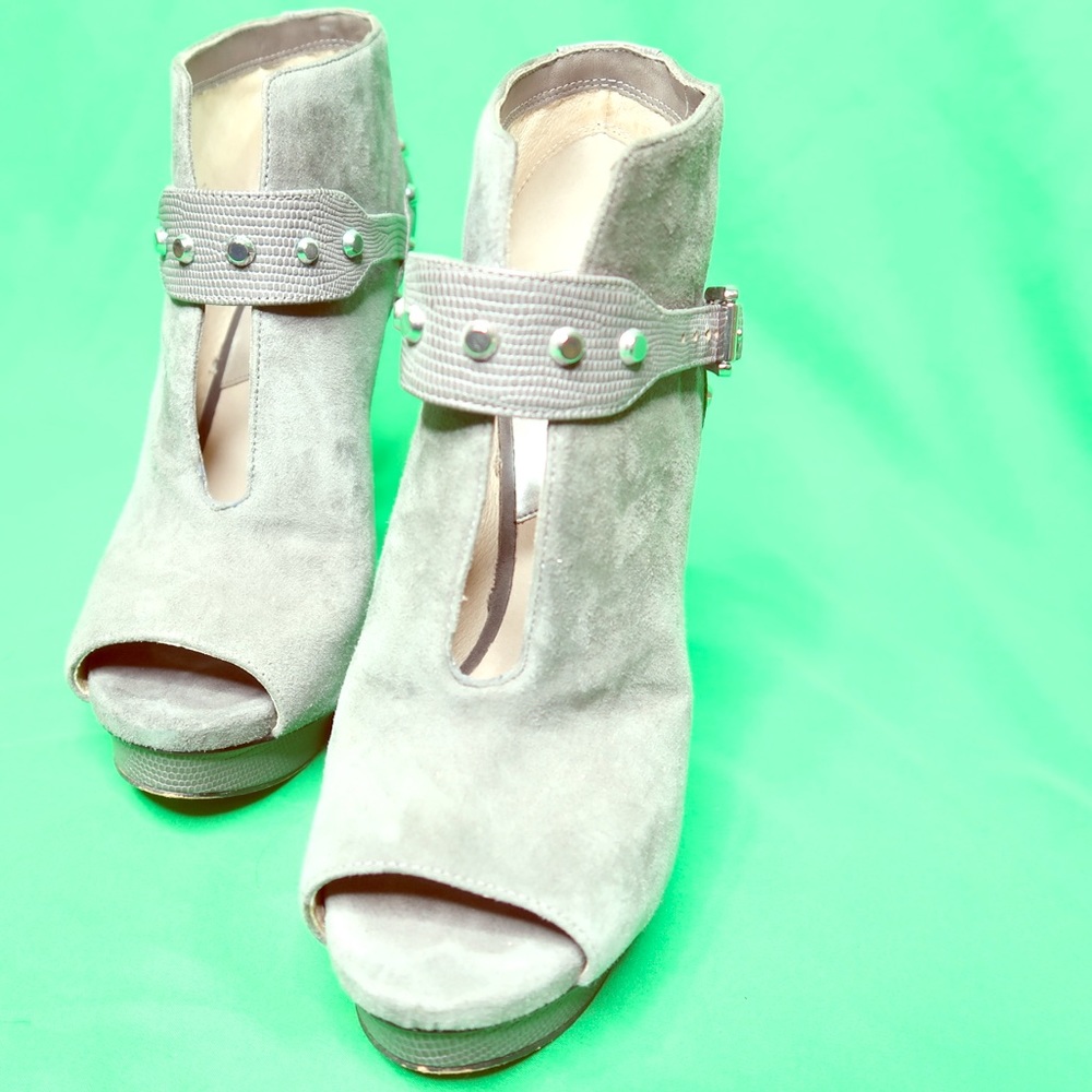 Michael Kors Suede Peep Toe Booties